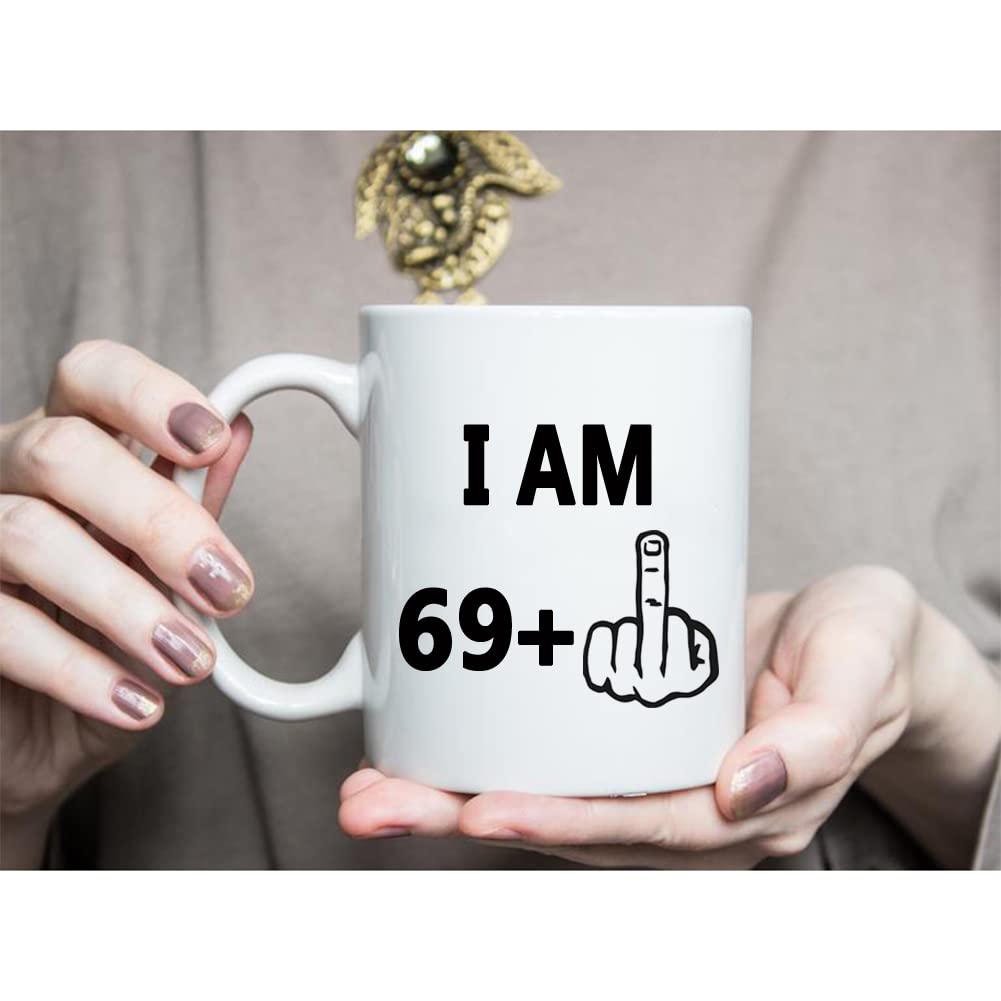 PEJAFAN 70th Birthday Gifts for Women Men Coffee Mugs - I Am 69 Plus One Gifts - 1953 Years Old Birthday Gifts for Dad, Mom, Husband, Wife, Grandma, Grandpa, Seventieth Birthday Gift (70th Birthday)