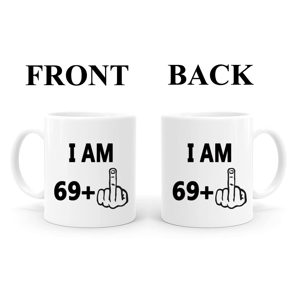 PEJAFAN 70th Birthday Gifts for Women Men Coffee Mugs - I Am 69 Plus One Gifts - 1953 Years Old Birthday Gifts for Dad, Mom, Husband, Wife, Grandma, Grandpa, Seventieth Birthday Gift (70th Birthday)