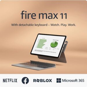 amazon fire max 11 tablet and keyboard case bundle, power, fun, and productivity, octa-core processor, 4 gb ram, 14-hour battery life, 64 gb, gray