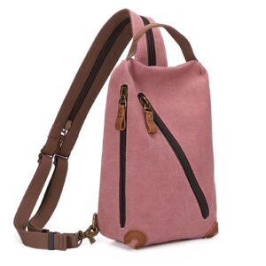 kl928 canvas sling bag - small crossbody backpack shoulder casual daypack rucksack for men women