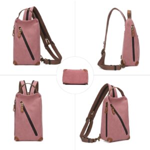 KL928 Canvas Sling Bag - Small Crossbody Backpack Shoulder Casual Daypack Rucksack for Men Women