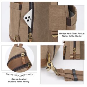 KL928 Canvas Sling Bag - Crossbody Backpack Shoulder Daypack Rucksack for Men Women Outdoor Cycling Hiking Travel