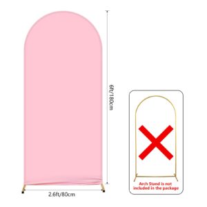 aibiin 2.6x6ft pink arch wall backdrop round top backdrop cover valentine's day round top arch frame cover 2-sided fit backdrop stand for wedding baby shower birthday bridal shower events party decor