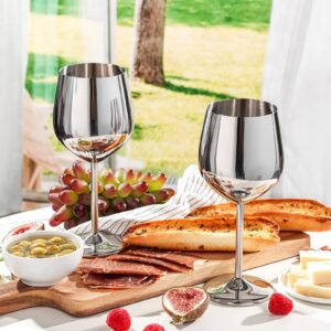WOTOR Wine Stopper and Stainless Steel Wine Glass Bundle