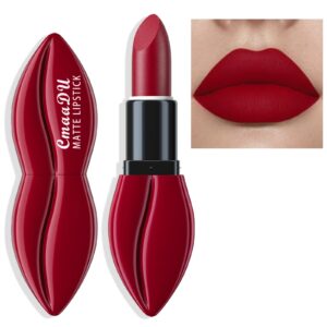 easilydays matte red lipstick for women, moisturizing velvet lipsticks, long lasting smudge-proof lip stick, light bright labiales matte lipstick lip stain high pigmented dark makeup lip gloss (#10)
