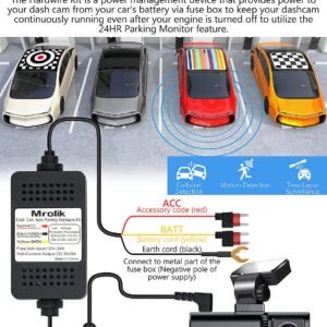 Dash Cam Hardwire kit, Type-C Port Hard Wire Kit Fuse for Dash Cam, 12V-24V to 5V Car Camera Charger Power Cord, Hard Wire Car Charger Cable for Dashcam w/ Battery Drain Protection (Type-C Version)