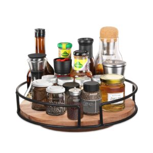 lazy susan organizer, hymenex lazy susan turntable for cabinet lazy susan for table 10-inch lazy susan organizer for cabinet wooden lazy susan for spice fridge pantry countertop, 360 degree turntable