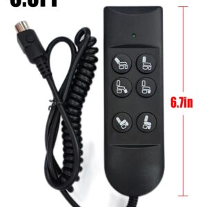 Lift Chair Remote Control for Home Power Recline Hand Control 6 Button Remote with 5-Pin Plug Extension Cable Fit for Okin Dewert Limoss Lazyboy Golden Catnapper