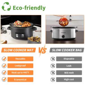 Slow Cooker Liners Divider 4 in 1, Silicone Crockpot Liner fits 6QT, Silicone Crockpot liner Reusable, Safe Food Grade Silicone Cooking Liner for 6 Quart Pot High Thermostability,Leak proof,Easy Clean