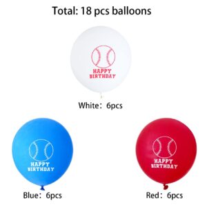 18 Pcs Baseball Party Balloons 12" Baseball Latex Balloons Great for Baseball Party Balloons Decorations Baseball Theme Birthday Party