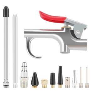 wynnsky air blow gun kit, 2pcs air flow extensions, 4pcs nozzle tip, 13pcs air compressor accessories kit