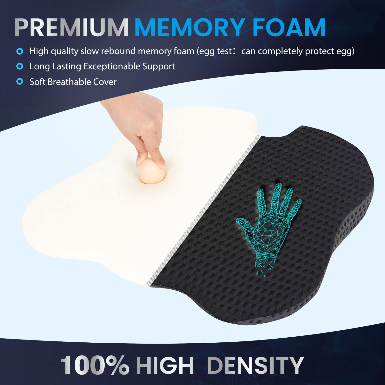 GSPSCN Car Seat Cushion Pad Memory Foam Heightening Wedge,Driver Seat Cushion Pillow to Relief Sciatica & Back Coccyx Tailbone Pain in Office Chairs,Car Seat,Wheelchair,Computer Desk Chair