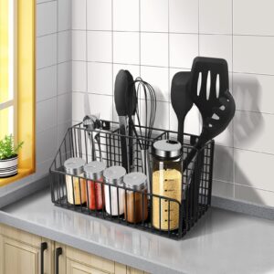 utensil organizer,kitchen utensil holder,utensil holder,cooking utensil holder,utensil caddy,kitchen utensil organizer,black utensil holder,large utensil holder,spatula holder(Wall mountable)