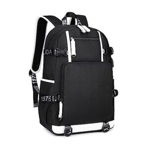 qhrids fashion laptop backpack 15.6 inch with usb charging port travel outdoor casual daypacks sports bag college large backpacks for women men