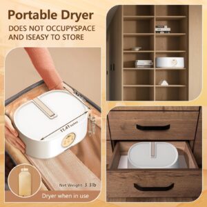 Moppson Portable Dryer.mini Dryer Fit Apartment,Travel,Dorm,RV.Portable Dryer Machine For Clothes With Timing Function Equipped,PTC Heating Body.Dryer Bag & Hanger.For Clothes, Underwear,Baby Clothes