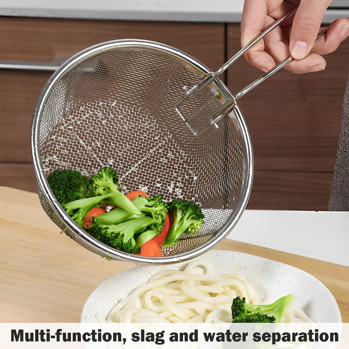 Stainless Steel Deep Fry Basket for Frying Serving Food, Multifunctional Fryer Basket with Detachable Handle Fryer for Pot Mini Fish Fry Fryer Strainer with Long Handle Cooking Tool (9 Inch)