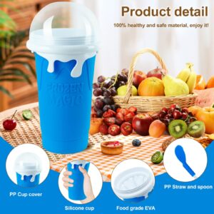 Slushy Cup, 2PCS 500ml Magic Slushy Maker Cup TIK TOK Quick Frozen Magic Cup Double Layers Slushie Cup Portable Quick Frozen Smoothies Squeeze Cooling Cup