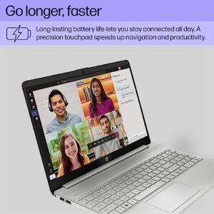 HP 15 inch Laptop, HD Display, AMD Ryzen 5 5500U, 8 GB RAM, 256 GB SSD, AMD Radeon Graphics, Windows 11 Home, 15-ef2099nr (2023),Silver