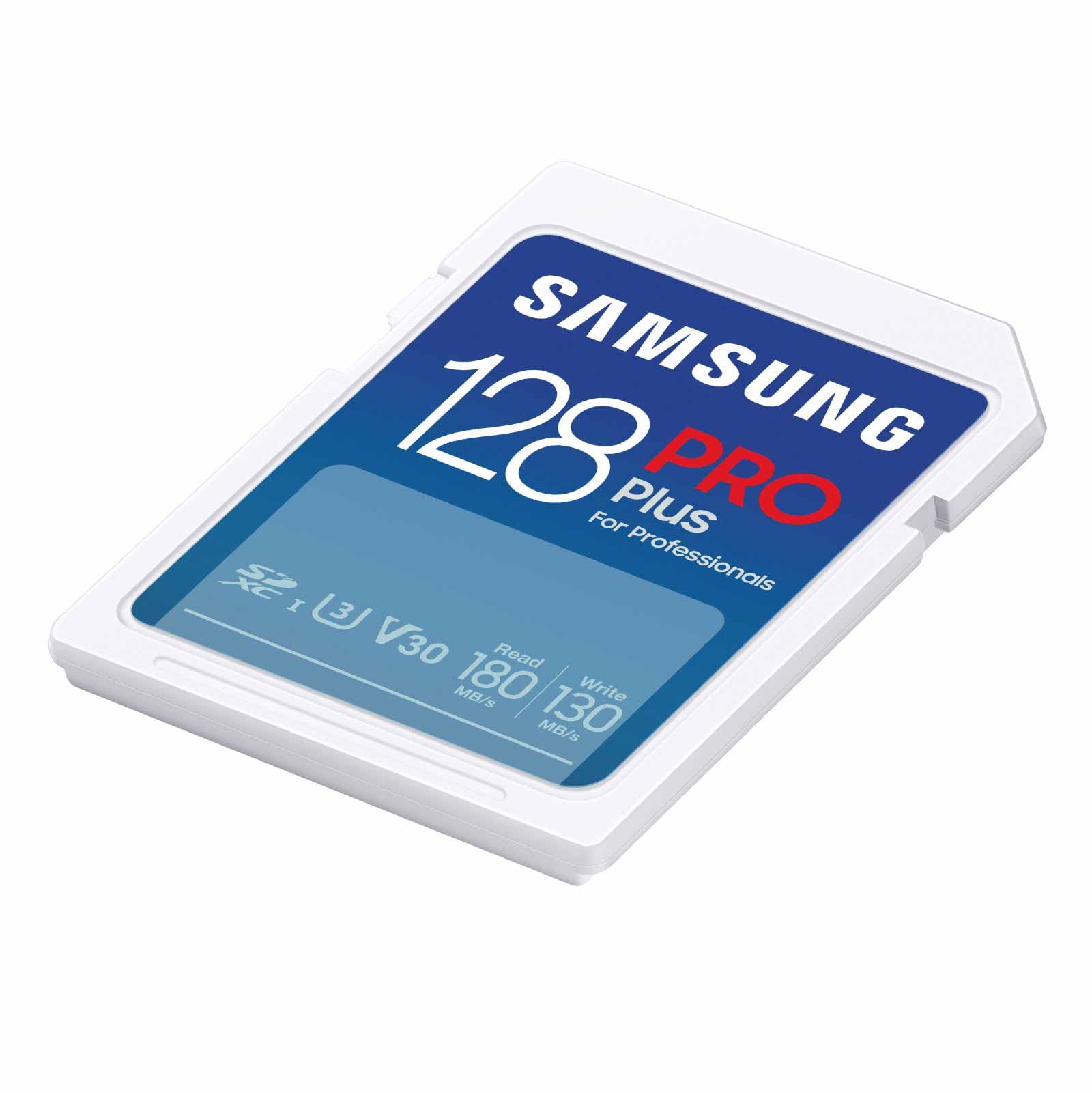 SAMSUNG PRO Plus Full Size 128GB SDXC Memory Card, Up to 180 MB/s, Full HD & 4K UHD, UHS-I, C10, U3, V30 for DSLR, Mirrorless Cameras, PCs, MB-SD128S/AM, 2023