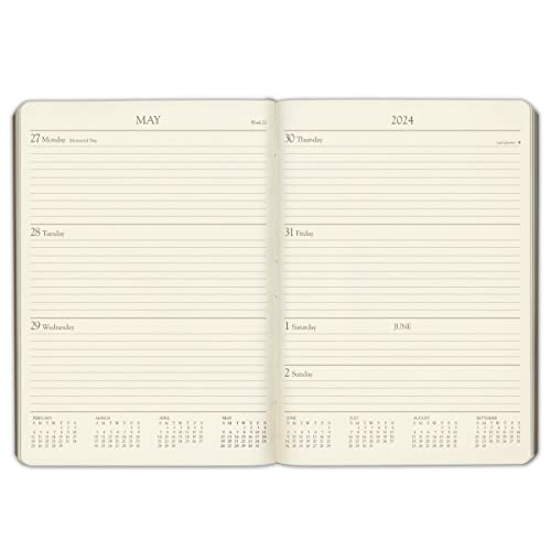 2024 Gallery Leather Desk Weekly Planner - Acadia Black - 8x5.5"