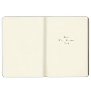 2024 Gallery Leather Desk Weekly Planner - Acadia Black - 8x5.5"