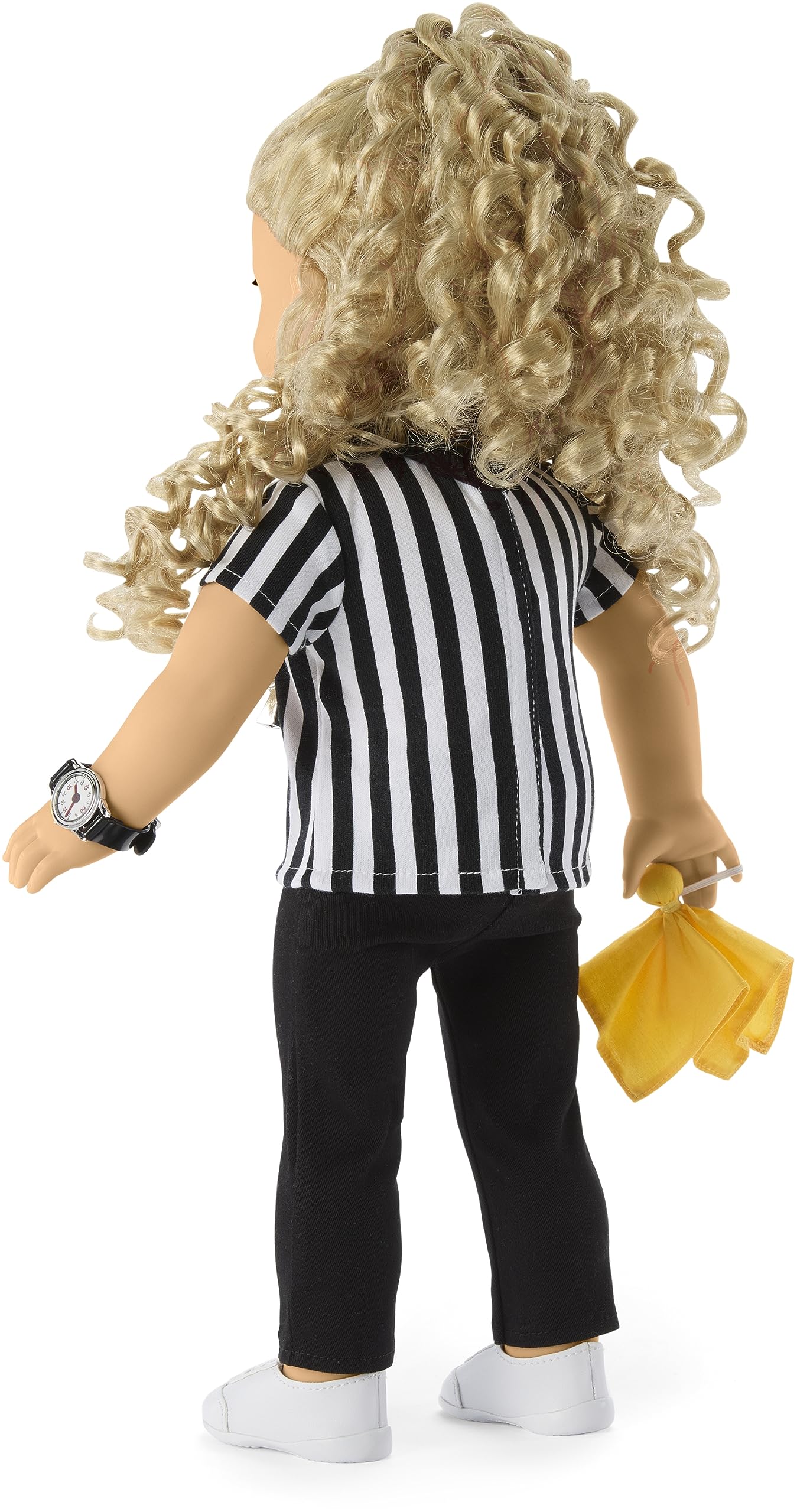 American Girl Truly Me 18-inch Doll Referee Outfit with Corded Whistle, Wristwatch, and Penalty Flag, For Ages 6+