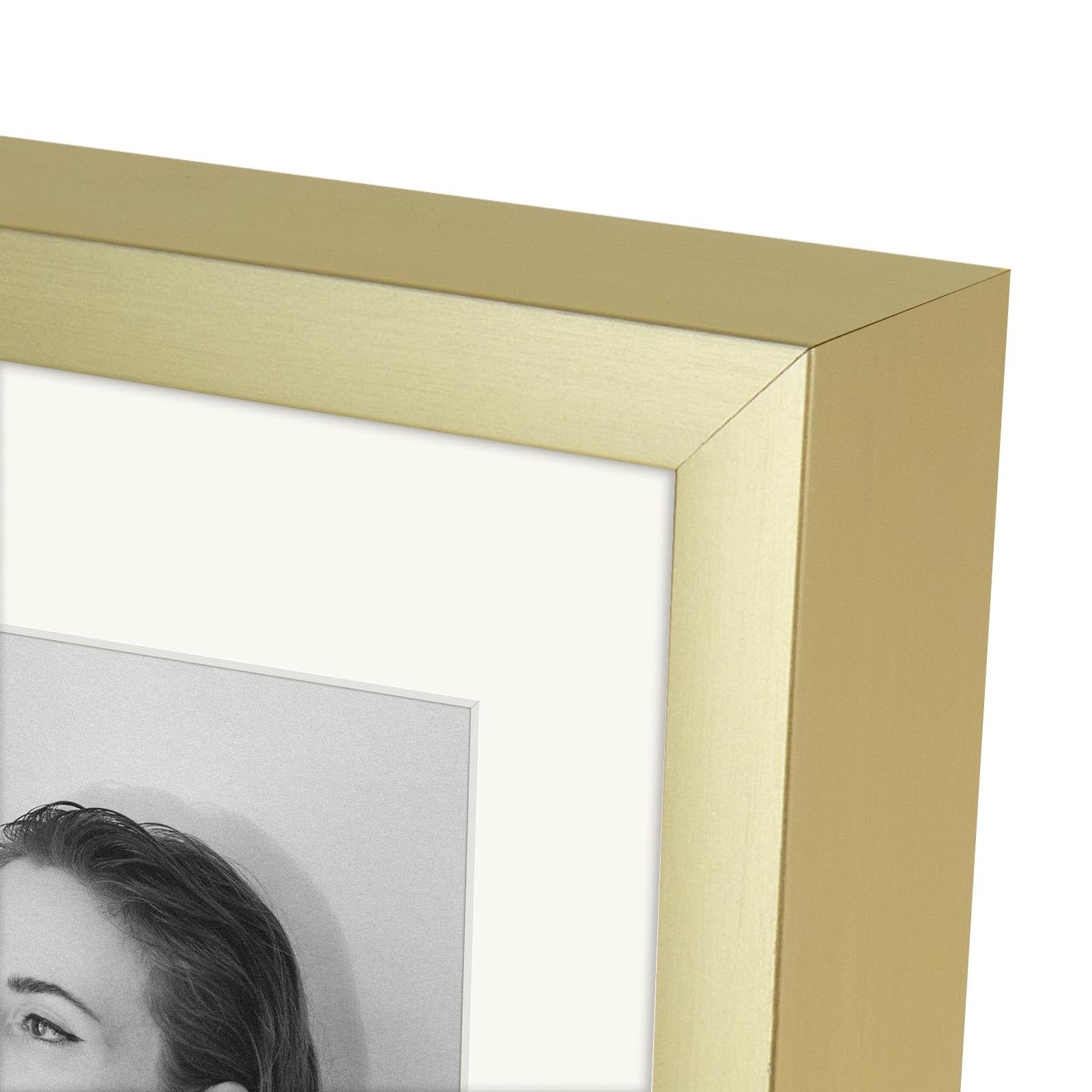 Golden State Art, 9x12 Aluminum Picture Frame with Ivory Color Mat for 6x8 Photo - Sawtooth Hangers, Spring Clips - Wall Mounting - Real Glass - Metal Frame (Gold, 1-Pack)