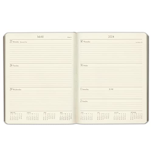 2024 Gallery Leather Large Weekly Planner - Acadia Black - 9.75x7.5"