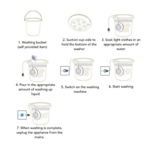 Mini Washing Machine, Portable Ultrasonic Turbine Washer Foldable Design Automatic Cycle with USB Power, Suitable for College Rooms, Travel, Home and Apartment