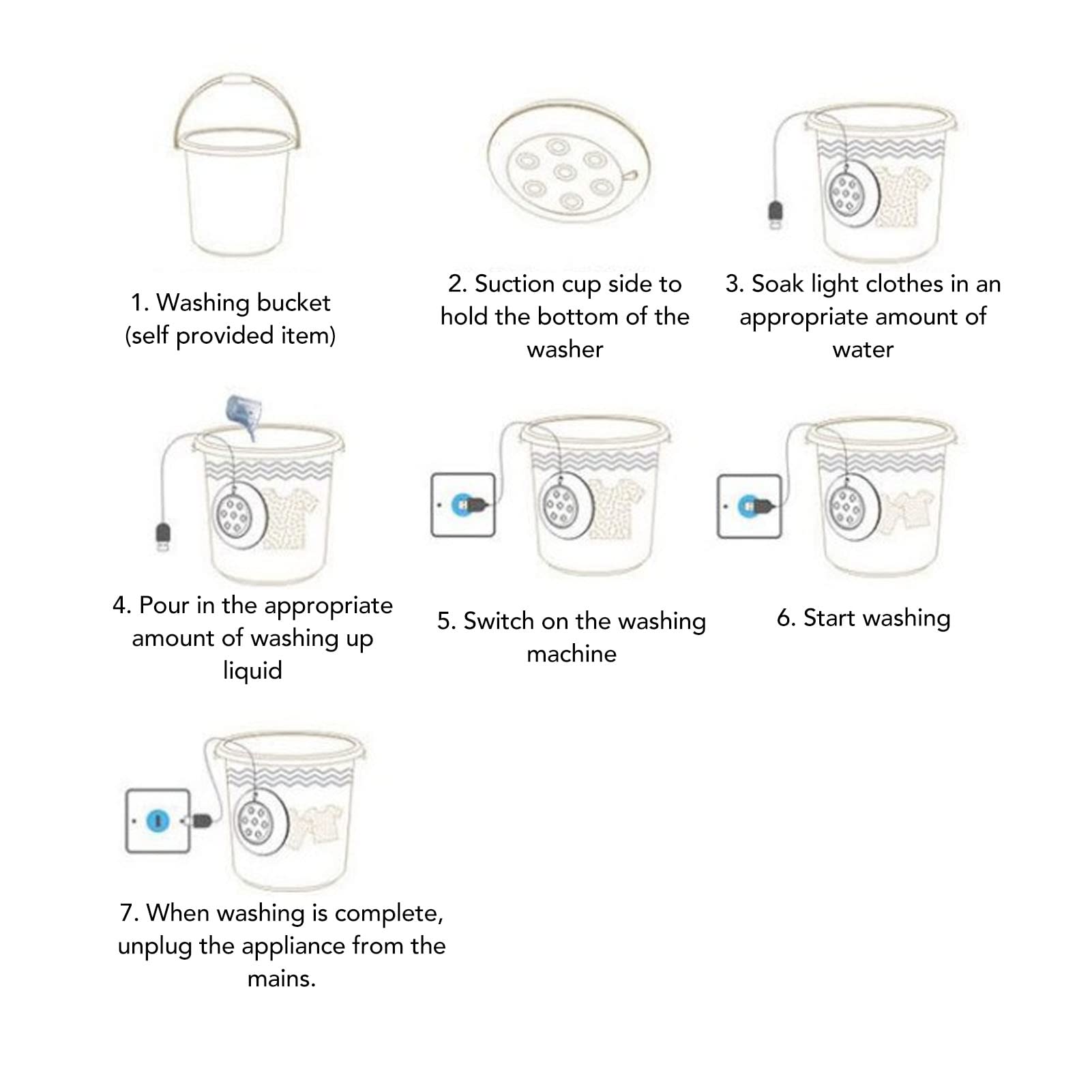 Mini Washing Machine, Portable Ultrasonic Turbine Washer Foldable Design Automatic Cycle with USB Power, Suitable for College Rooms, Travel, Home and Apartment
