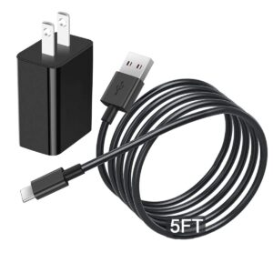 5ft usb c fast wall charger fit for t-mobile revvl 6/6 pro 5g, revvl v+ 5g, revvl 5g, revvl 4/4+, revvlry+, revvlry usb type-c phone power adapter charging cord cable
