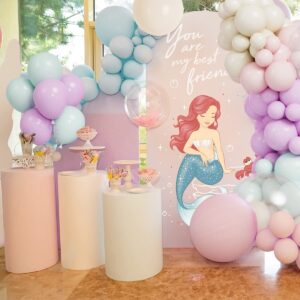 RUBFAC Pastel Mermaid Balloons Garland Kit for Mermaid Party Decorations, Colored Balloons and Bobo Balloons for Mermaid Baby Shower Party Supplies