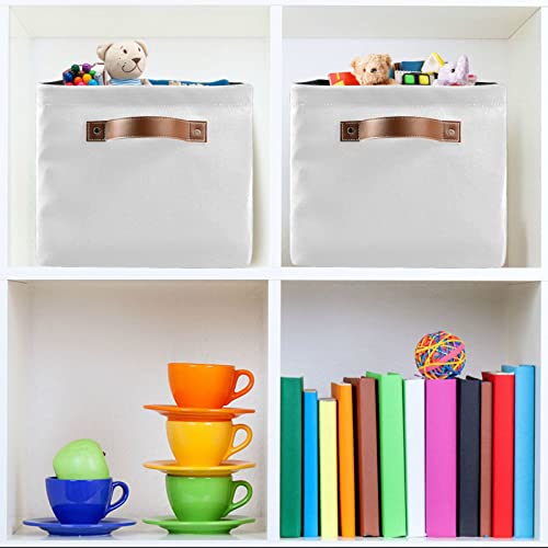 Sletend Baseball Sport Rectangular Storage Bin Foldable Sturdy Organizer Basket with Leather Handles for Organizing Home Office Nursery-1Pack