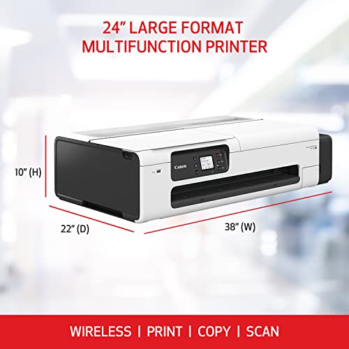 Canon imagePROGRAF TC-20M 24" Large Format Poster & Plotter Printer - Scanner Included - Enlarge Copies - Compact - Automatic Roll & Cut Sheet Paper Feeder, Ships with 280ml of Ink - USB, Wi-Fi, LAN
