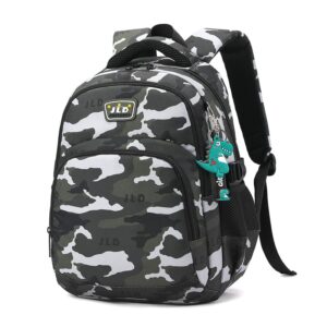 camo kids backpacks for boys, water-resistant camouflage preschool kindergarten boys backpacks bookbags, army-green
