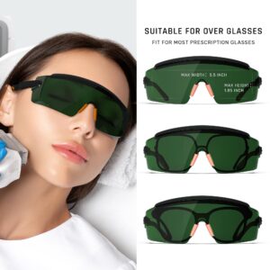 TOREGE Laser Safety Glasses, IPL 200nm-2000nm Laser Safety Goggles Eye Protection UV Protection For Laser Hair Removal Laser Welding, Fit Well Over Eyeglass with Adjustable Temples For Men Women