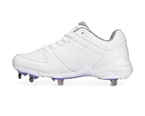 rip-it women's diamond metal softball cleats - softball shoes for women - white - size 11