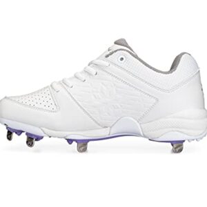 RIP-IT Women's Diamond Metal Softball Cleats - Softball Shoes for Women - White - Size 11