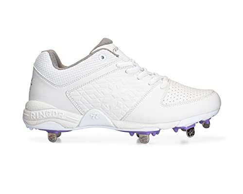 RIP-IT Women's Diamond Metal Softball Cleats - Softball Shoes for Women - White - Size 11