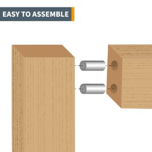 POWERTEC 71473-P2 Hardened Steel Dowel Pins 3/8" x 4" Long | Heat Treated and Precisely Shaped for Accurate Alignment – 8 Pack