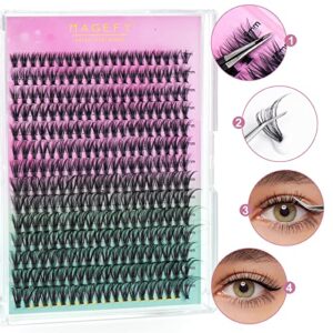 Lash Clusters 9-16mm MIX Individual Lashes 280 Clusters MAGEFY False Eyelash Clusters 30D Curl Extensions Individual Eyelashes Cluster DIY Eyelash Extensions at Home (30D,9-16mm)