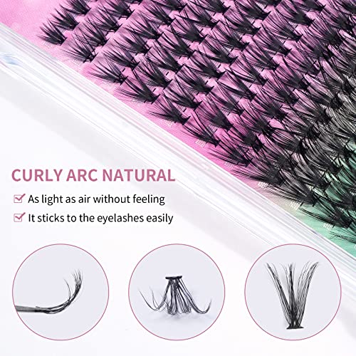 Lash Clusters 9-16mm MIX Individual Lashes 280 Clusters MAGEFY False Eyelash Clusters 30D Curl Extensions Individual Eyelashes Cluster DIY Eyelash Extensions at Home (30D,9-16mm)