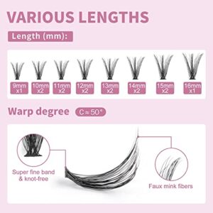 Lash Clusters 9-16mm MIX Individual Lashes 280 Clusters MAGEFY False Eyelash Clusters 30D Curl Extensions Individual Eyelashes Cluster DIY Eyelash Extensions at Home (30D,9-16mm)