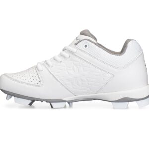 RIP-IT Women's Diamond Softball Cleats | Molded Softball Shoes for Women | White | Size 8.5