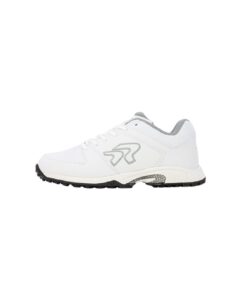ringor flite softball turf shoes - lightweight and durable softball shoes for women - white and silver - size 9