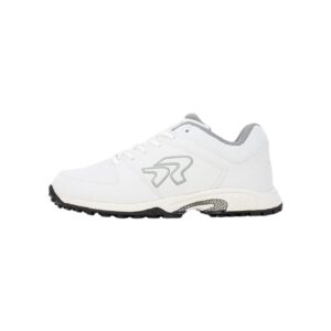 Ringor Flite Softball Turf Shoes - Lightweight and Durable Softball Shoes for Women - White and Silver - Size 9