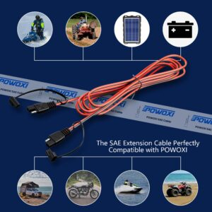 POWOXI 30FT SAE Extension Cable 16 AWG Quick Disconnect Wire Harness SAE to SAE Connector for Solar Panel Wire Battery Automotive RV Motorcycle Tractor