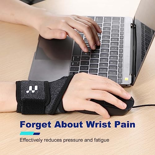 Fitomo 2 x Wrist Brace with Soft Thumb Opening for Mild Carpal Tunnel Tendonitis Arthritis Sprains, Compression Hand Brace for Women Men, Wrist Support Strap for Sports Work Typing Sleeping