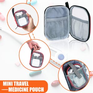 GDNasist Medicine Storage Bag, Pill Bottle Organizer for Emergency, Medicine Box Empty with Small Portable Pouch, First Aid Box for Travel and Home Storage