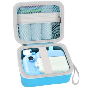 paiyule kid camera case compatible with instant camera for kids digital video cameras storage holder bag for girls toddler camera and print paper(box only) (blue)